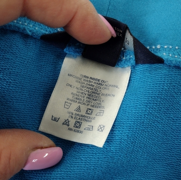 Lands' End turquoise blue jersey knit athleisure skirt with drawstring waist - Picture 7 of 9